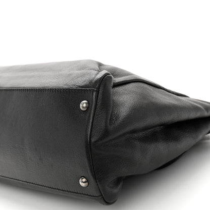 Fendi Goatskin Large Peekaboo Iconic Satchel Black Lampone 10 of 10