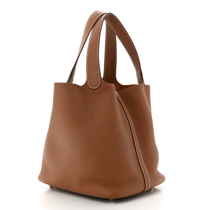 Hermes Taurillon Clemence Picotin Lock 22 MM Gold 3 of 11