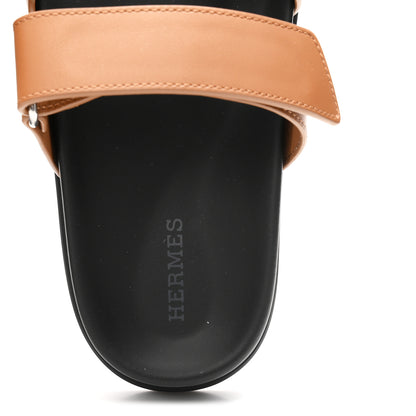 Hermes Calfskin Womens Chypre Sandals 36.5 Natural 8 of 10