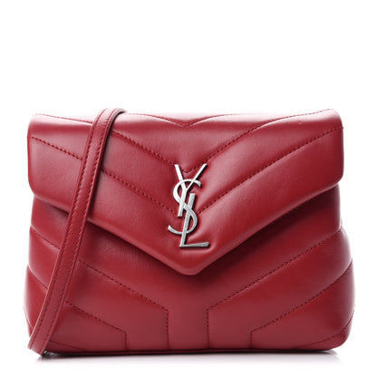 Saint Laurent Calfskin Y Quilted Monogram Toy Loulou Crossbody Bag New Lipstick 1 of 12