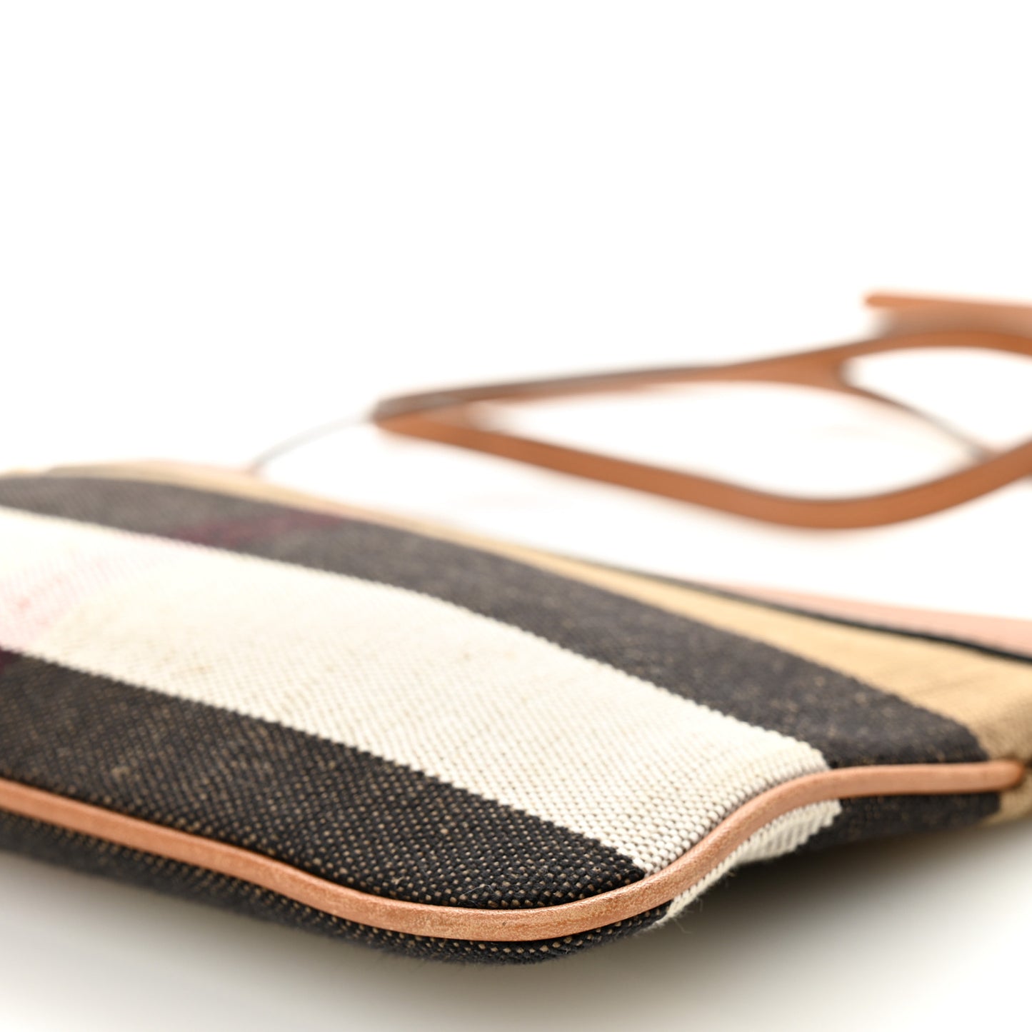 Mega Check Peyton Crossbody Clutch Bag Saddle Brown