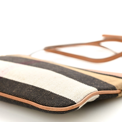 Burberry Mega Check Peyton Crossbody Clutch Bag Saddle Brown 11 of 11