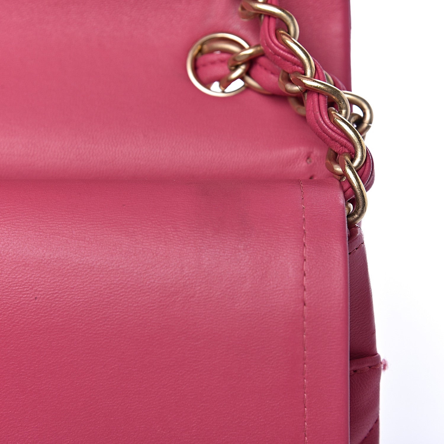 Chanel Lambskin Quilted Jumbo Double Flap Dark Pink 12 of 14