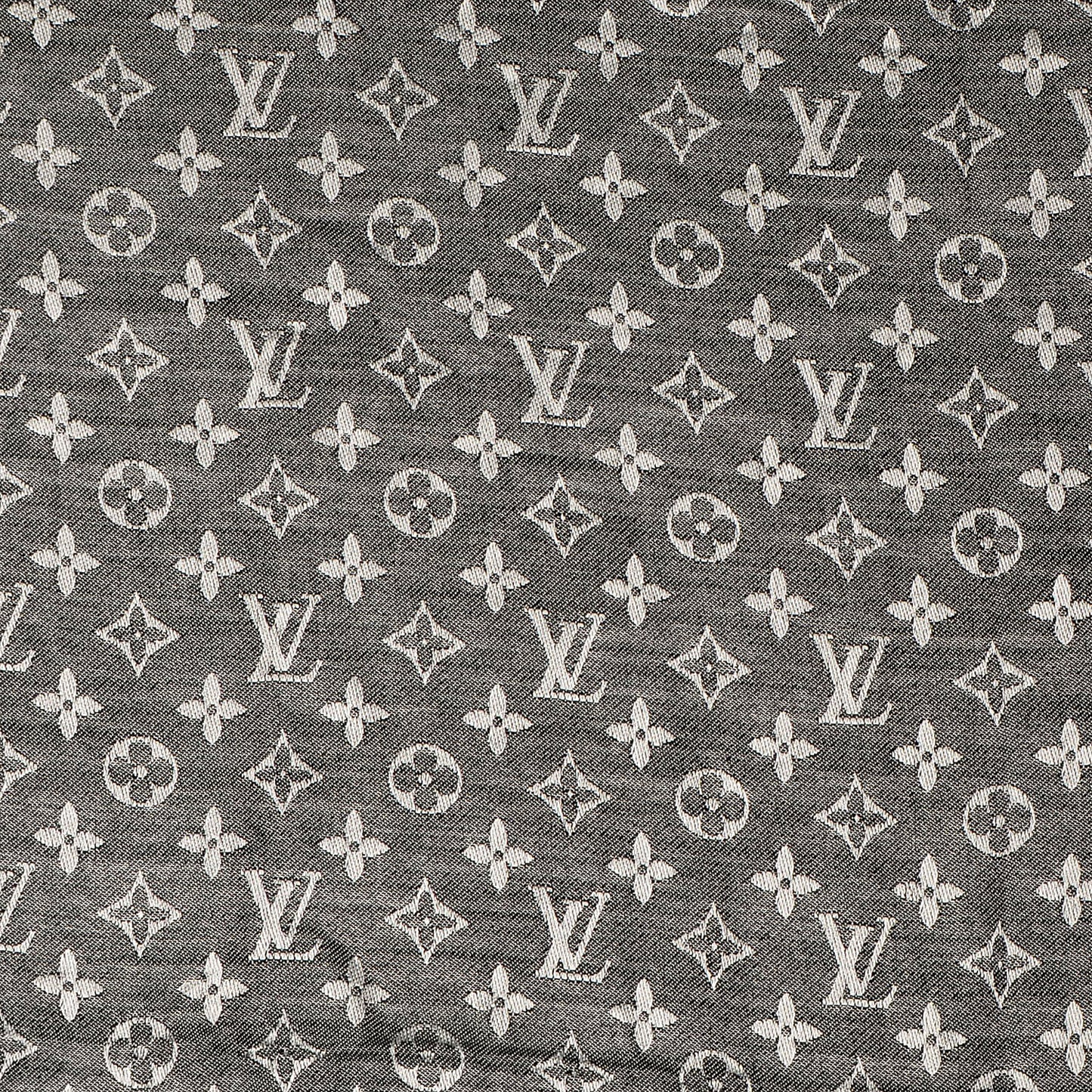 Silk Wool Monogram Denim Shawl Black