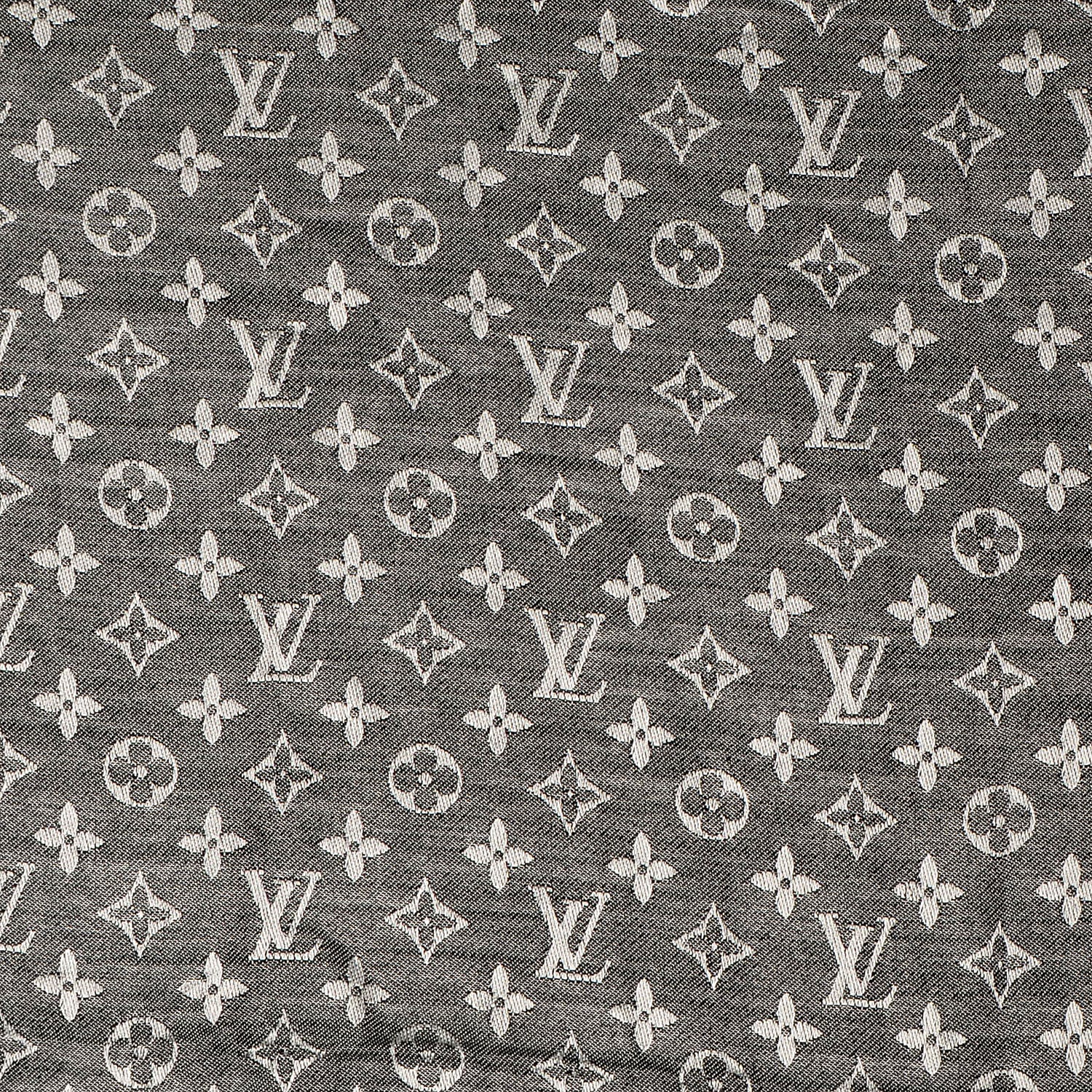 Louis Vuitton Silk Wool Monogram Denim Shawl Black 1 of 5
