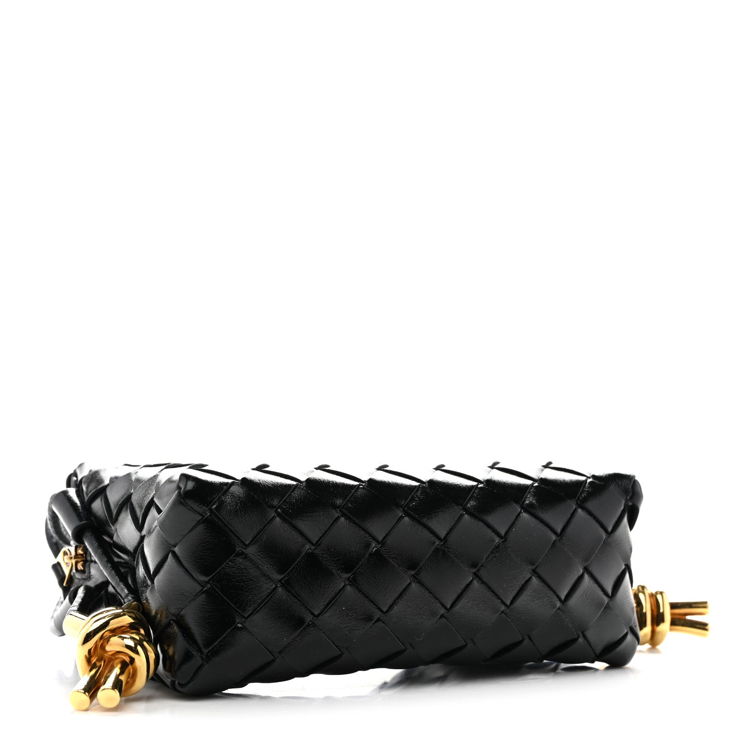 Bottega Veneta Polished Nappa Intrecciato Metallic Knot Mini Loop Camera Bag Black 4 of 12