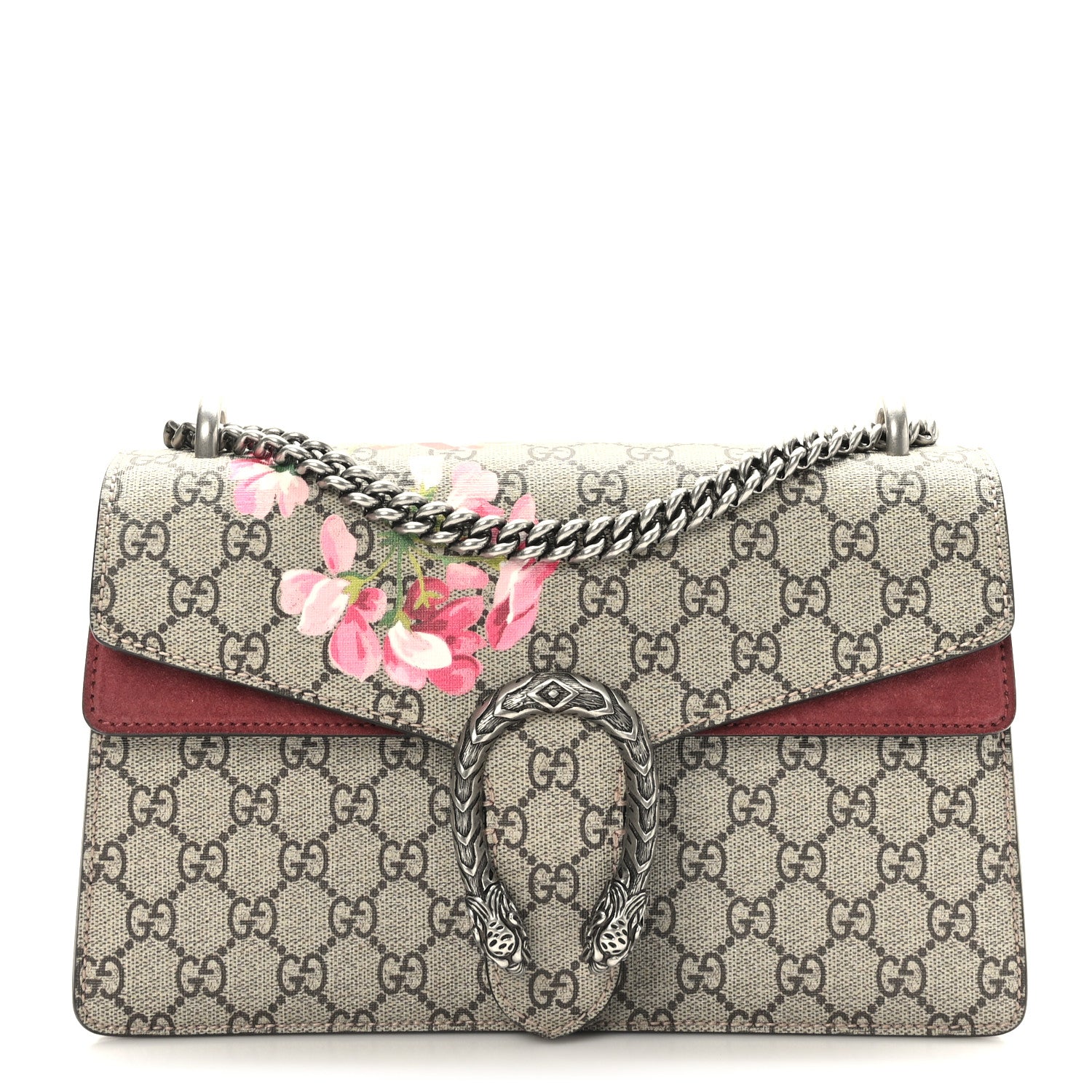 Gucci GG Supreme Monogram Blooms Small Dionysus Shoulder Bag Beige Multicolor Dry Rose 1 of 9