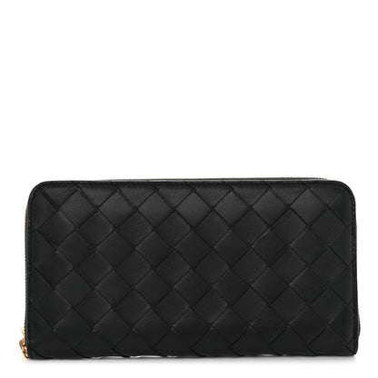Bottega Veneta Nappa Intrecciato Zip Around Wallet Black 1 of 6