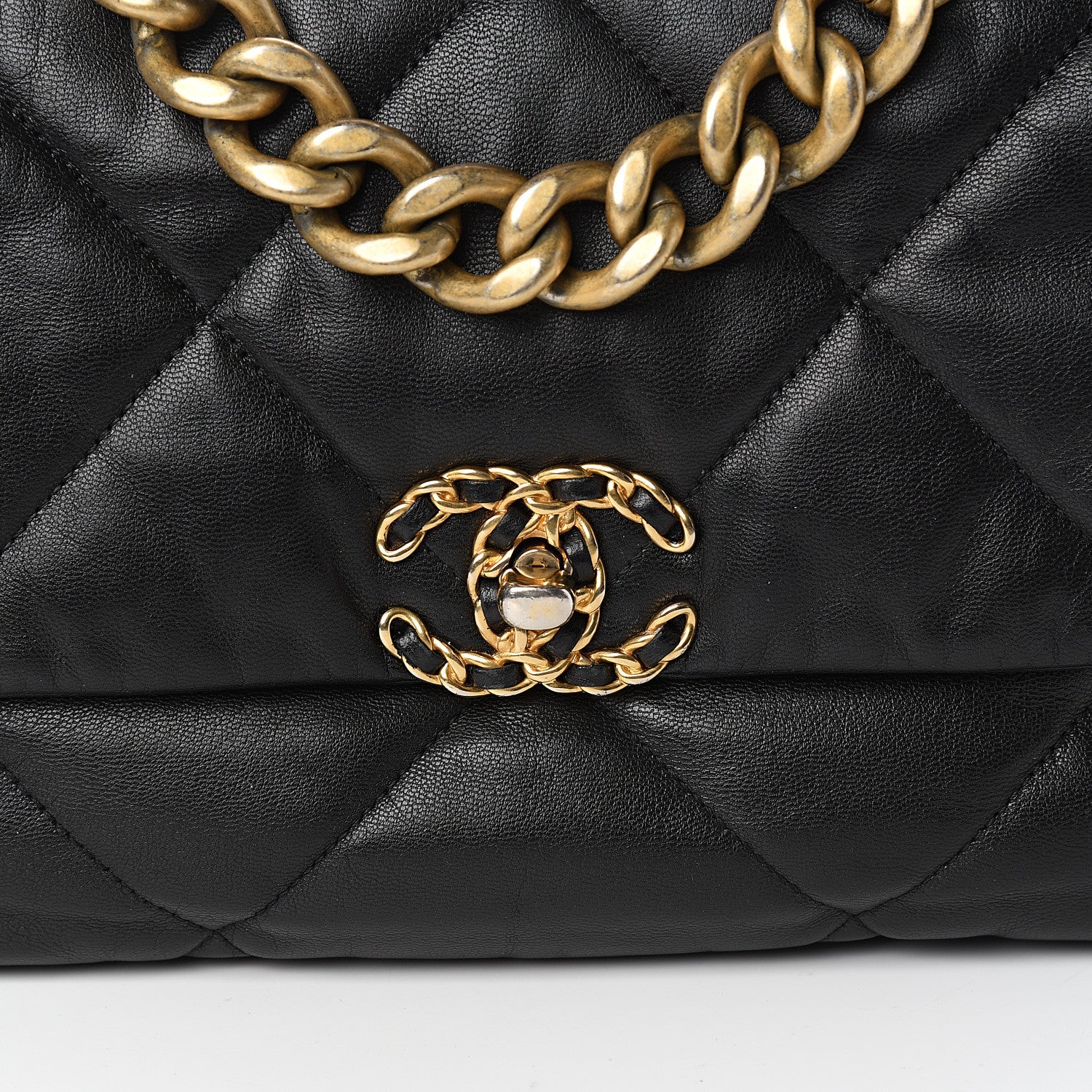 Chanel Goatskin Quilted Large 19 Flap Black 9 of 9