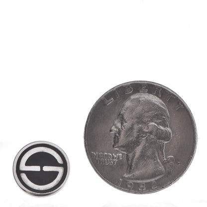 Gucci Sterling Silver Enamel GG Stud Earrings Black 2 of 5