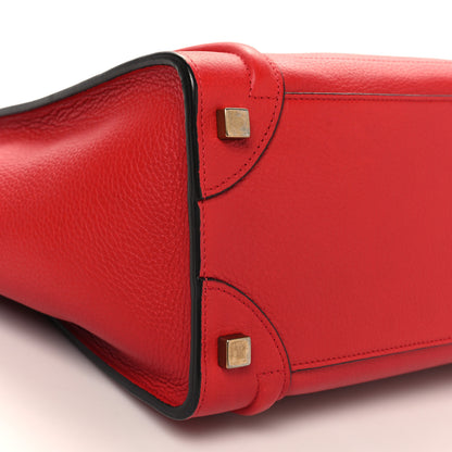 Celine Drummed Calfskin Micro Luggage Red 8 of 9