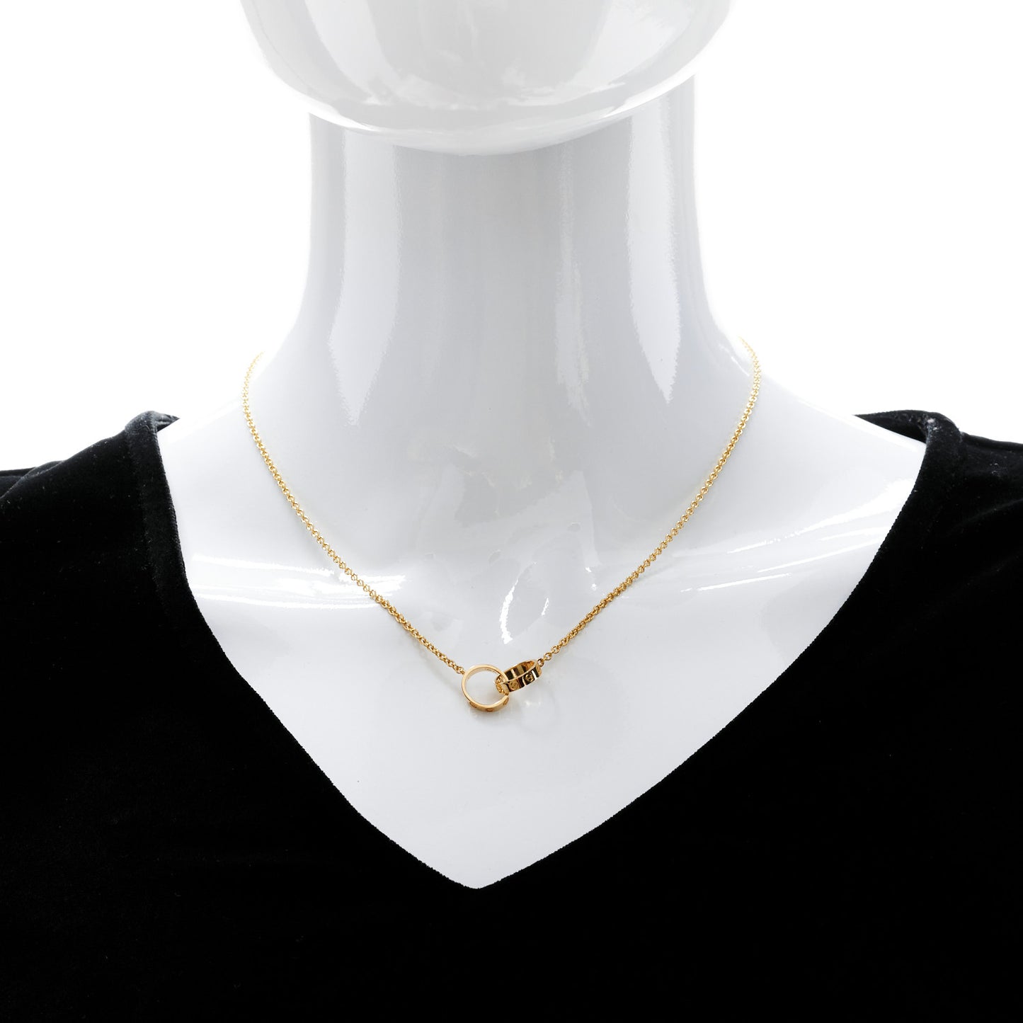 18K Yellow Gold Interlocking LOVE Necklace