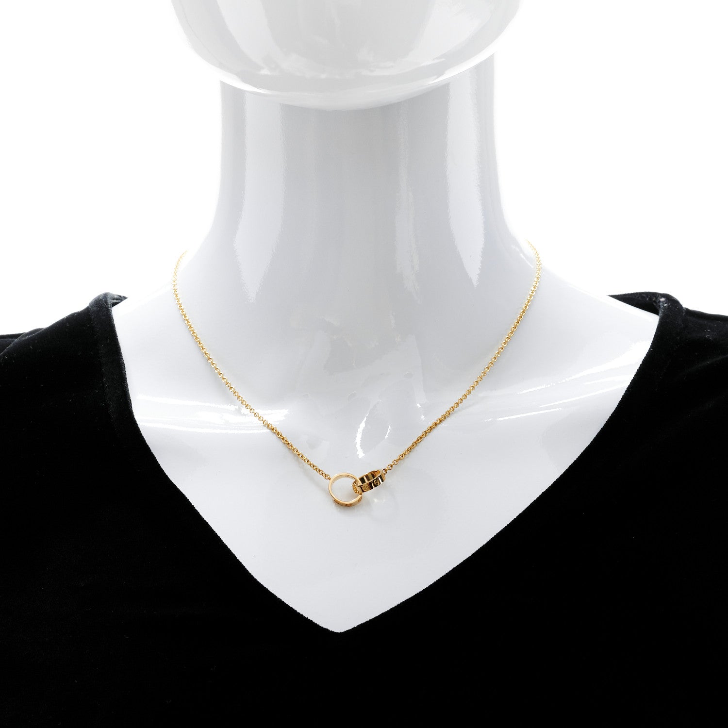 Cartier 18K Yellow Gold Interlocking LOVE Necklace 2 of 9