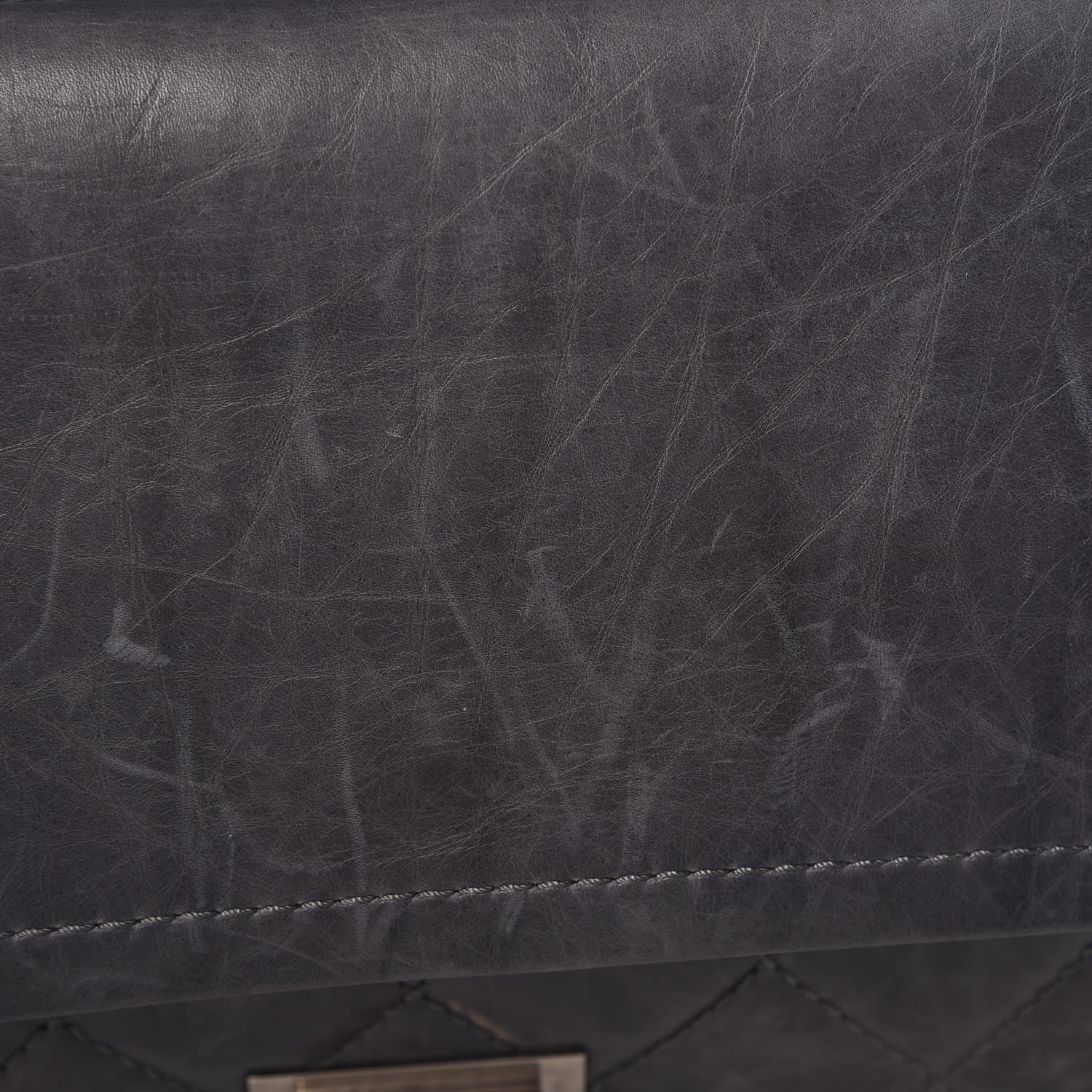Chanel Aged Calfskin Quilted 50th Anniversary 2.55 Reissue 227 Flap Grey 10 of 17