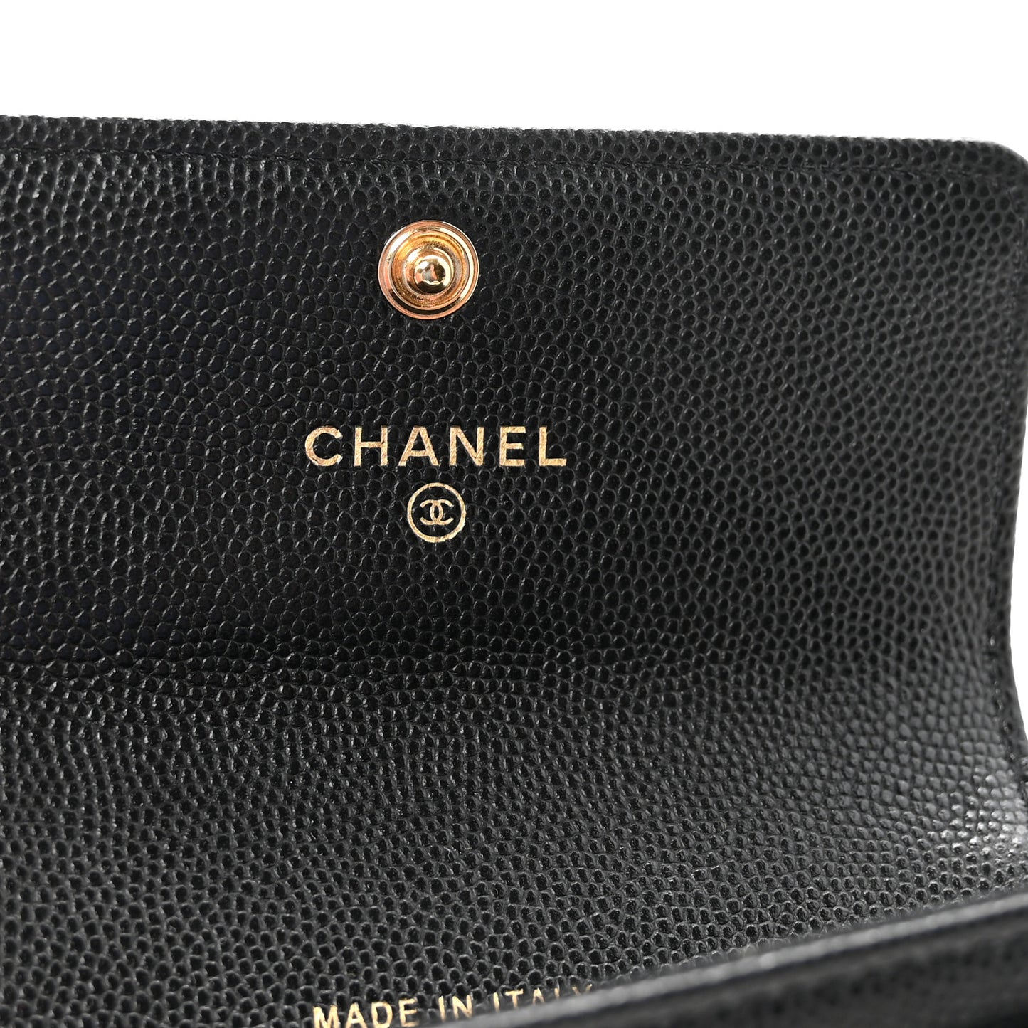 Caviar Quilted Boy Flap Card Holder Black