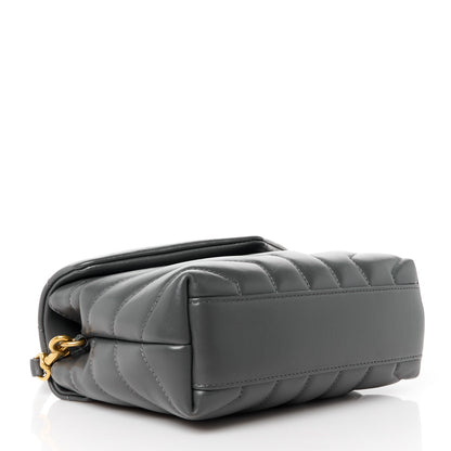 Saint Laurent Calfskin Y Quilted Monogram Toy Loulou Crossbody Bag Storm 4 of 11