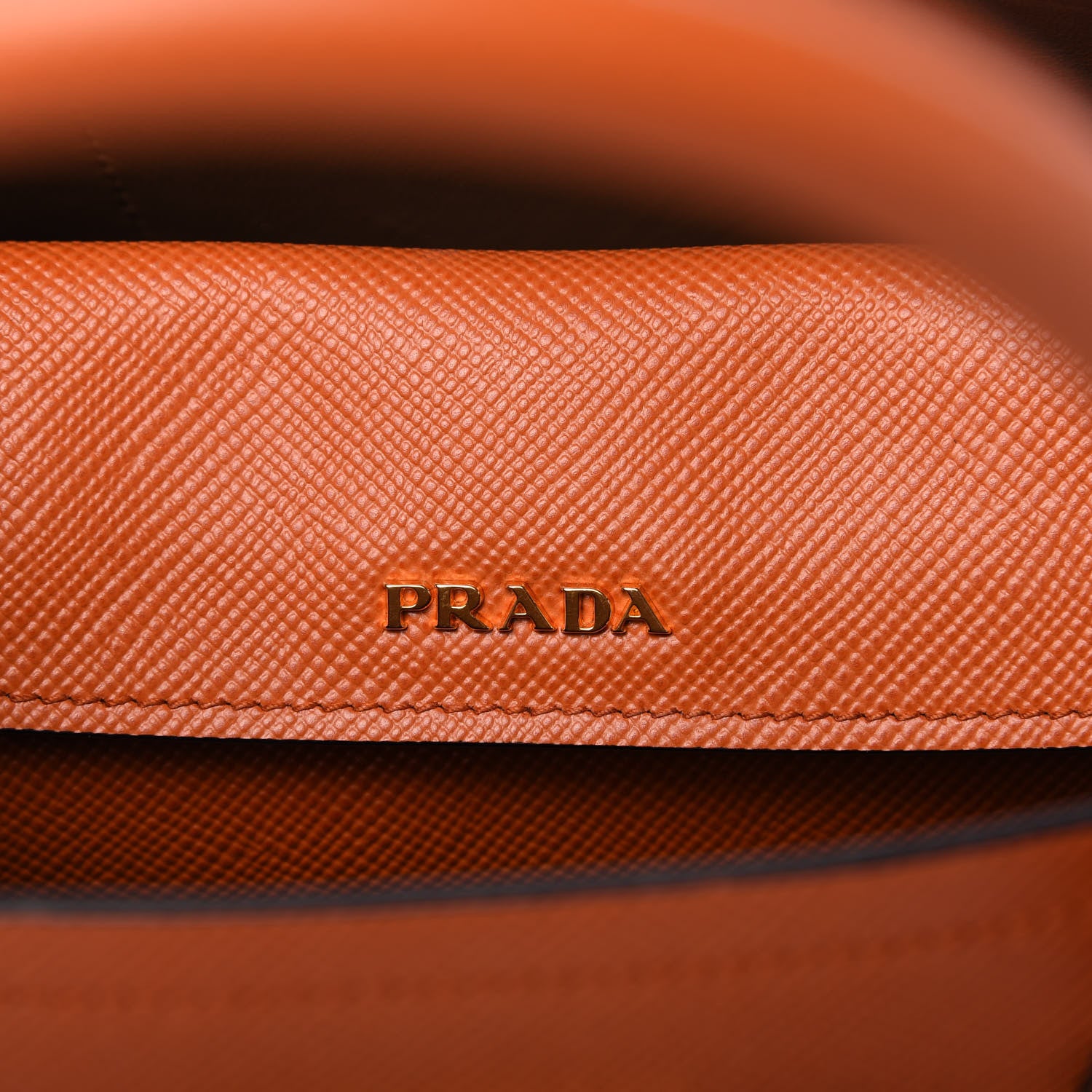Prada Saffiano Cuir Medium Double Bag Papaya 8 of 10