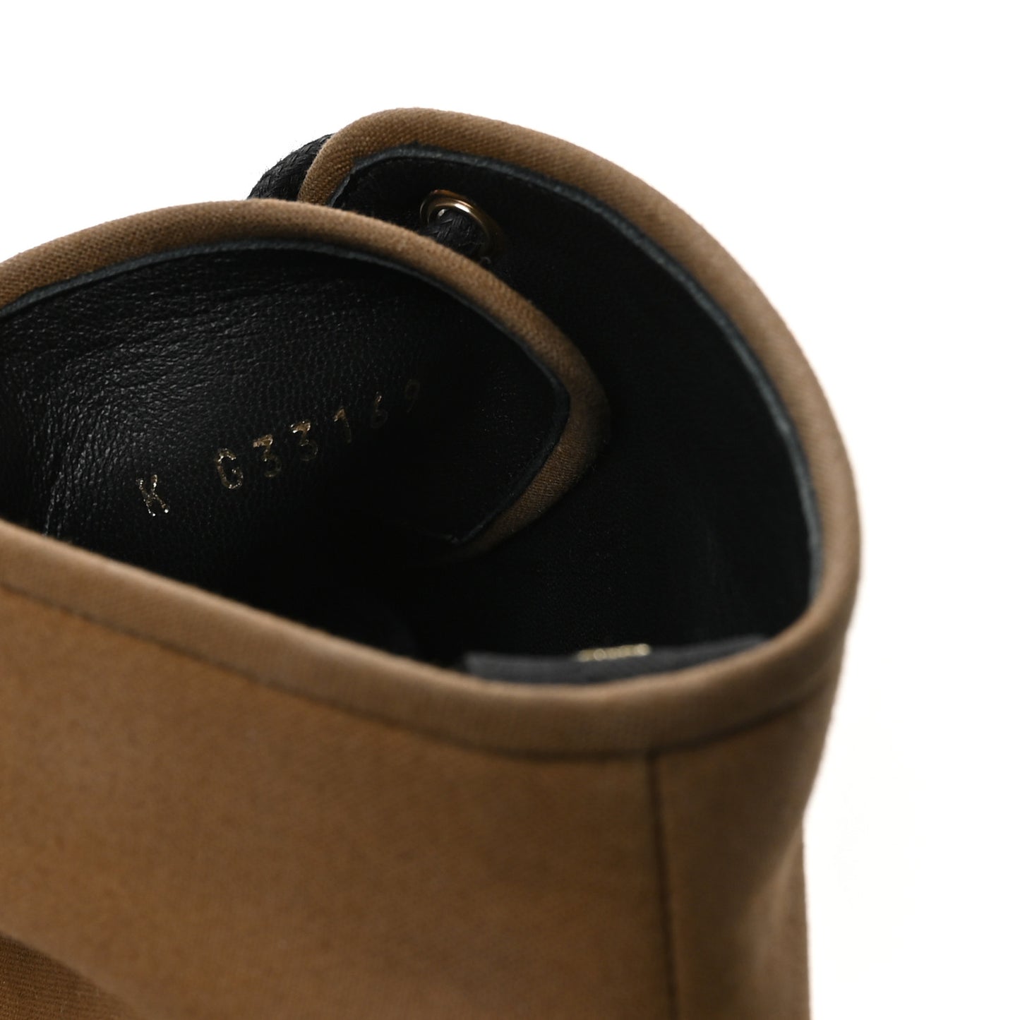 Fabric Pearl CC Combat Short Boots 36 Light Brown Dark Brown