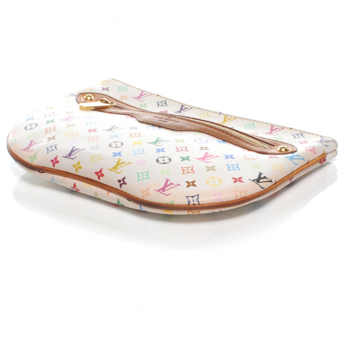 Monogram Multicolor Pochette Plate GM White