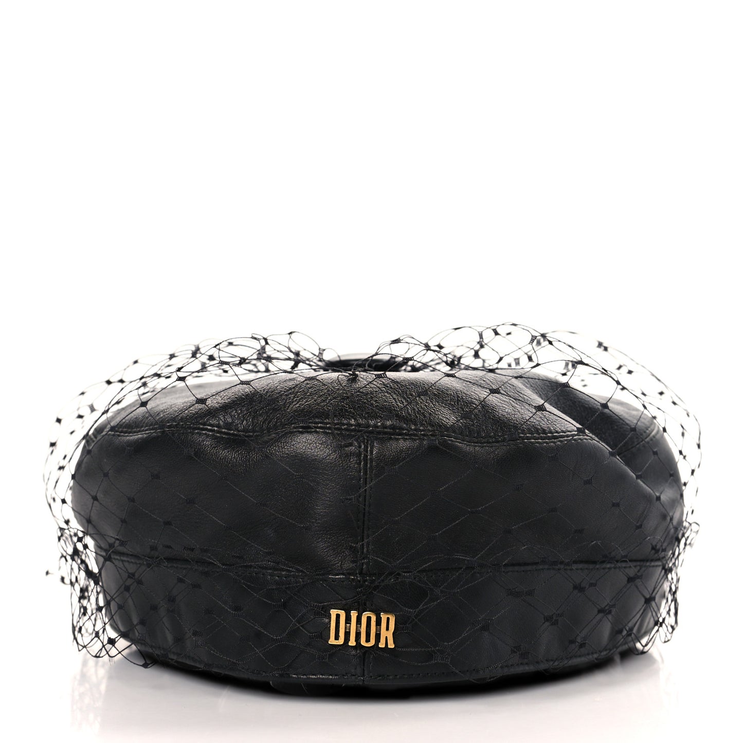 Lambskin Arty Beret Cap With Veil 57 Black