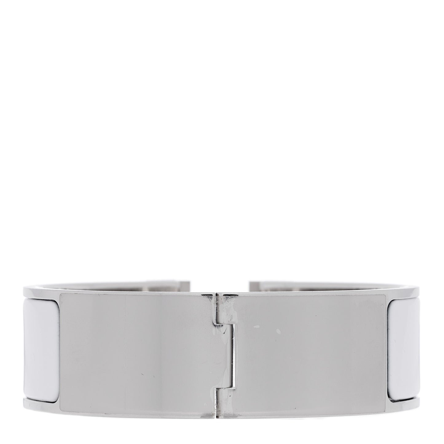 Enamel Wide Clic Clac H Bracelet GM White