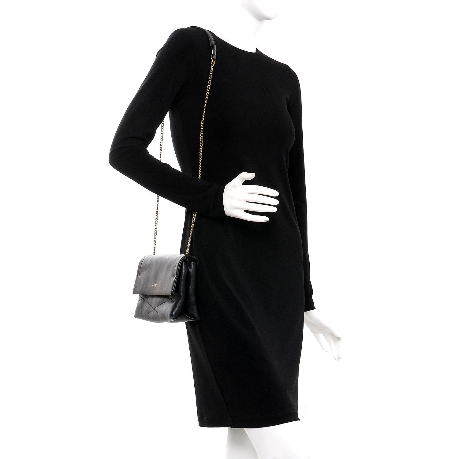 Lanvin Lambskin Quilted Mini Sugar Flap Shoulder Bag Black 2 of 7