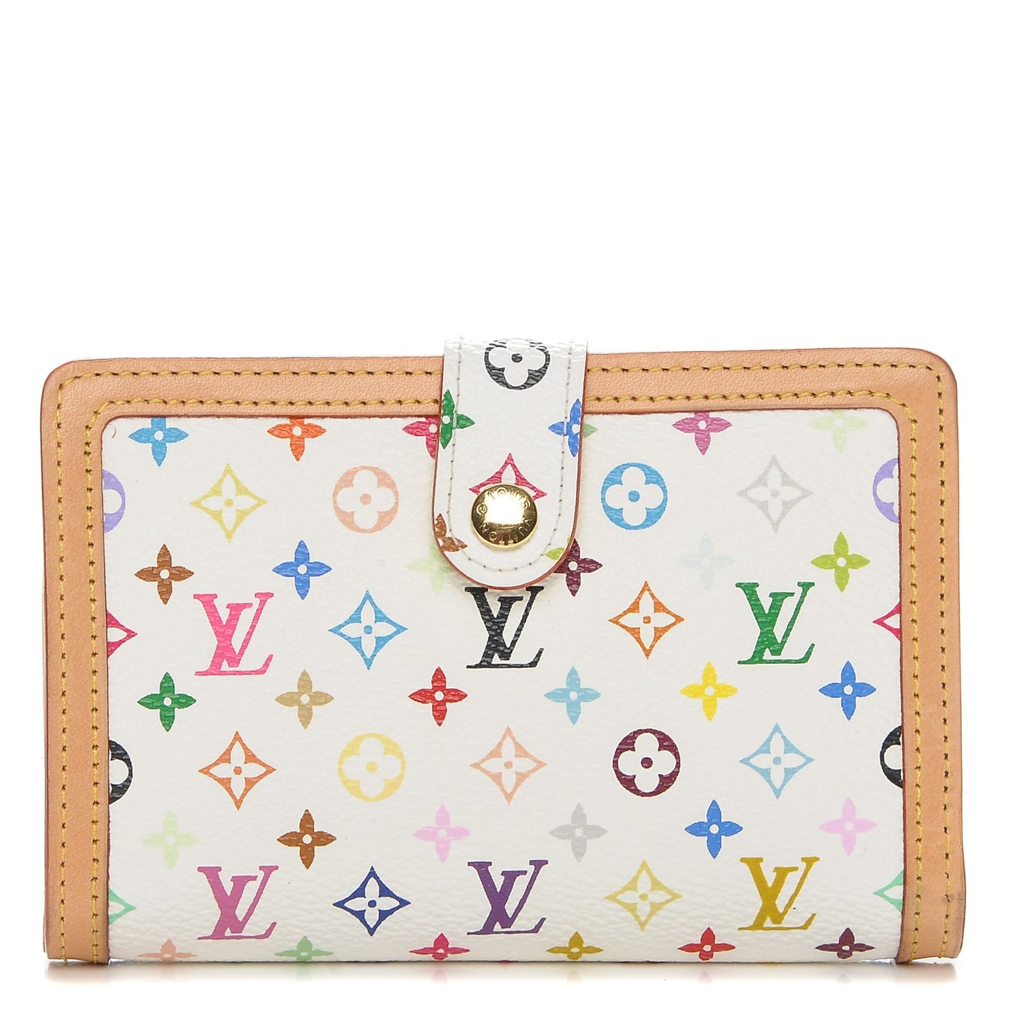Monogram Multicolor French Purse Wallet White