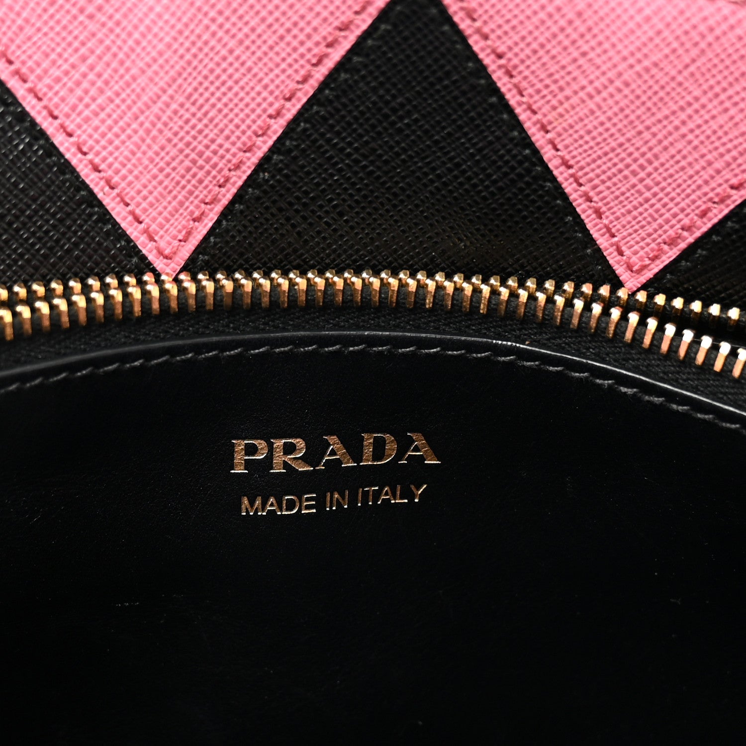 Prada Saffiano Greche Greca Paradigme Bag Black Pink 6 of 9