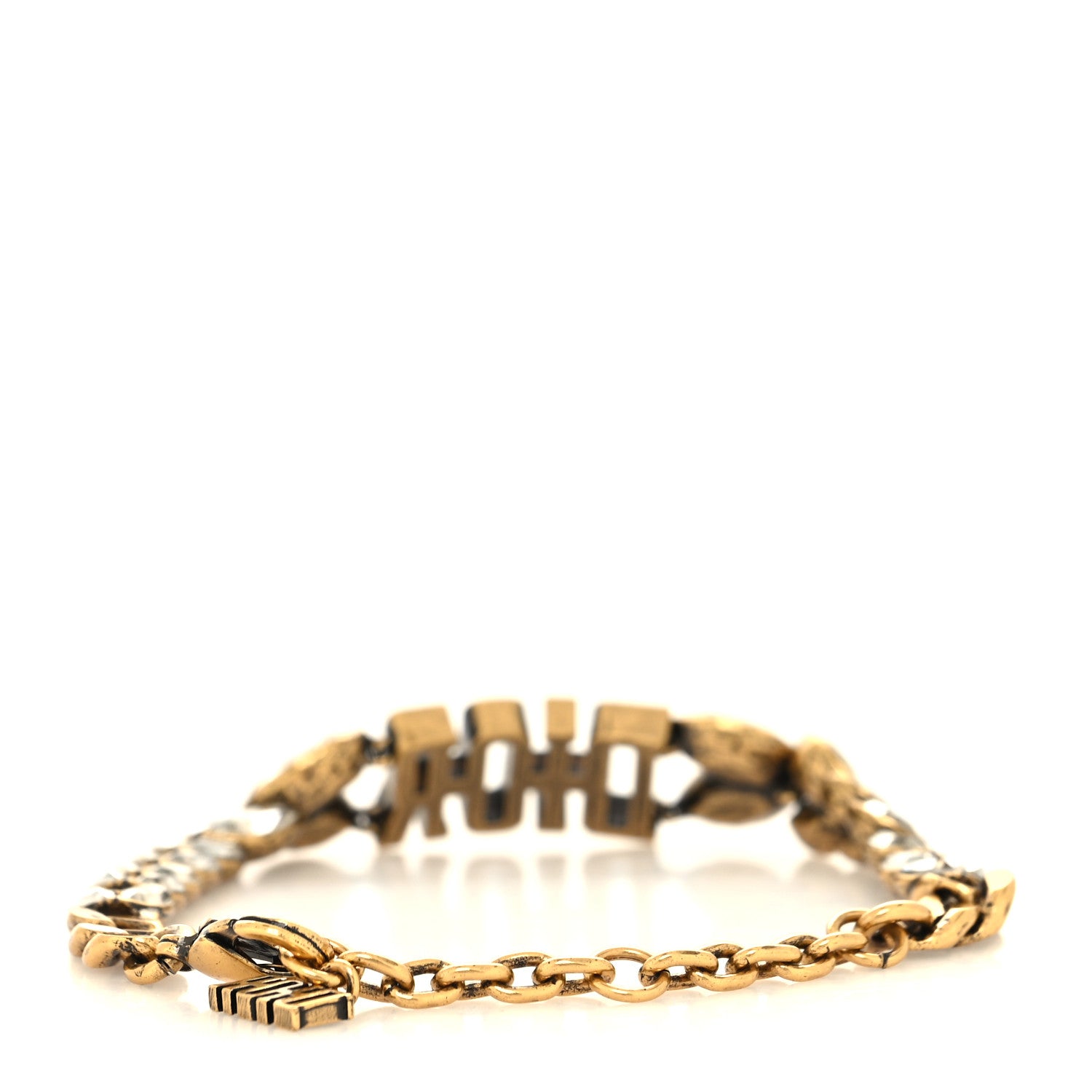 Christian Dior Crystal Metal Logo Dio(r)evolution Bracelet Aged Gold 3 of 5