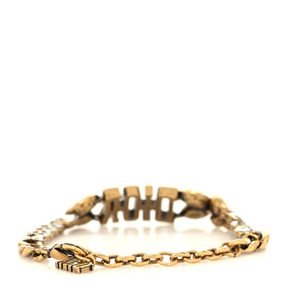 Christian Dior Crystal Metal Logo Dio(r)evolution Bracelet Aged Gold 3 of 5