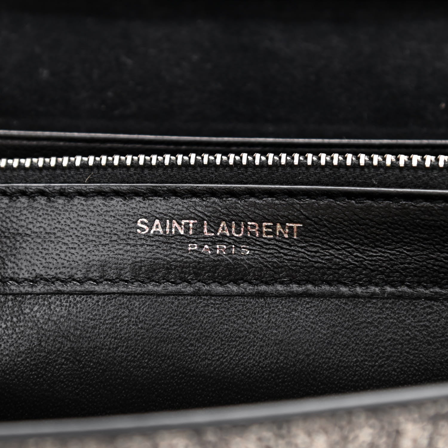 Saint Laurent Metallic Calfskin Lizard Embossed Medium Classic Monogram Kate Satchel 6 of 8