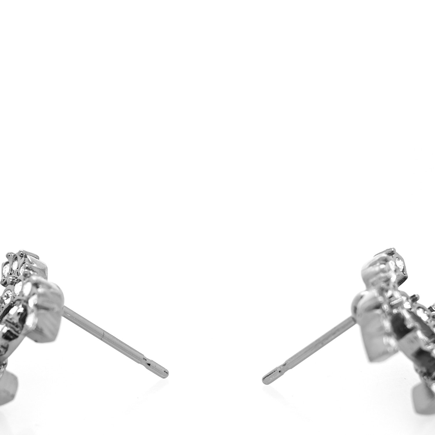 Chanel Ruthenium CHANEL Crystal Studded CC Earrings 3 of 4
