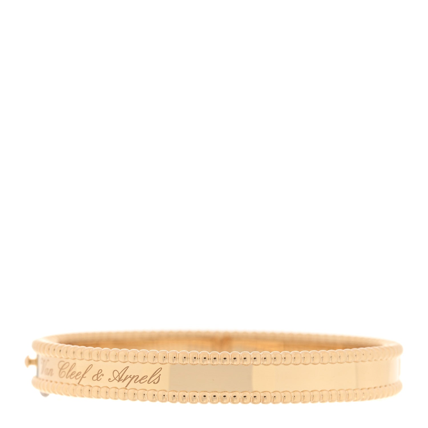 Van Cleef & Arpels 18K Yellow Gold Perlee Signature Bangle Bracelet S 1 of 5