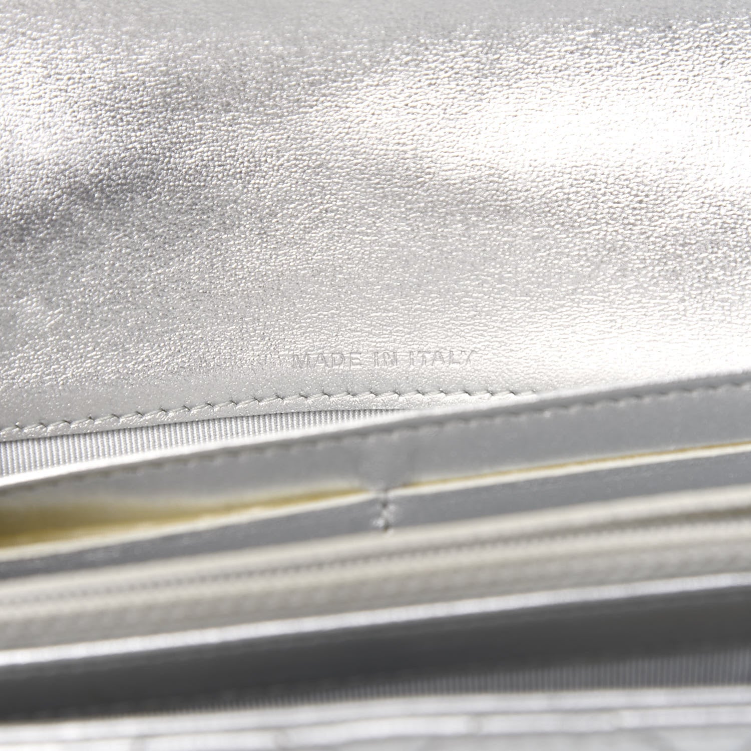 Chanel Metallic Lambskin Long Flap Wallet Silver 7 of 11