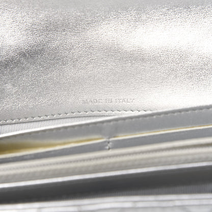 Chanel Metallic Lambskin Long Flap Wallet Silver 7 of 11