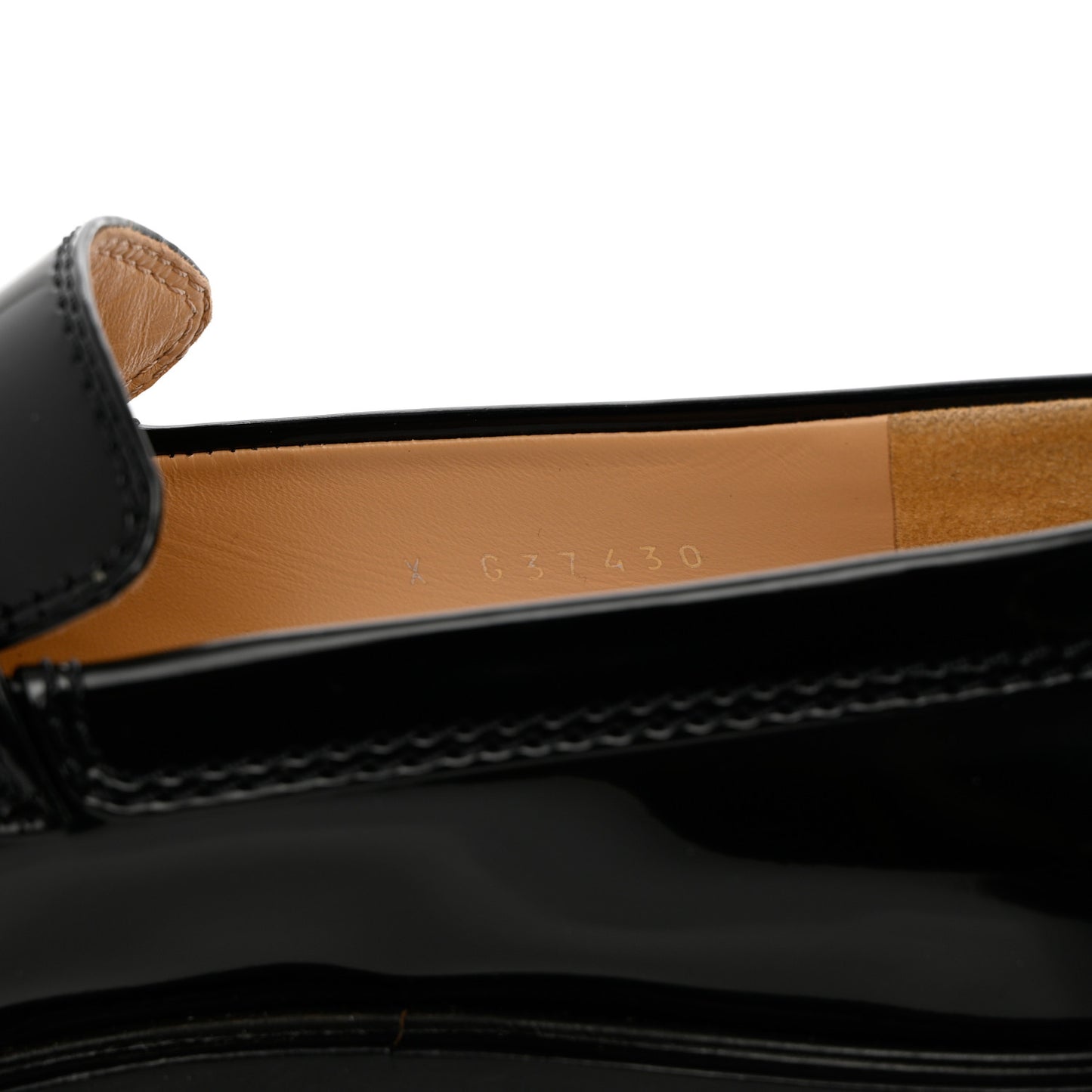Shiny Calfskin Logo Loafers 39.5 Black