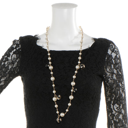 Chanel Pearl Crystal CC Beaded Long Necklace 2 of 5