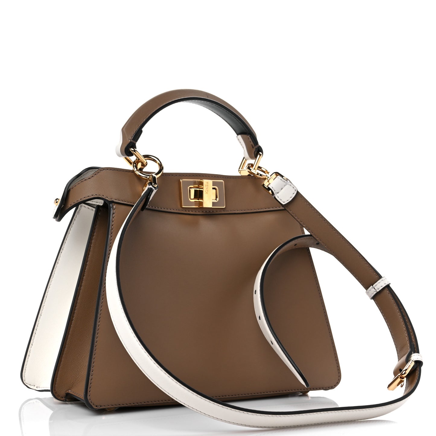 Vitello Seta Nappa Plexiglass Bi-Color Small Peekaboo I SEE U Satchel White Ice Sand