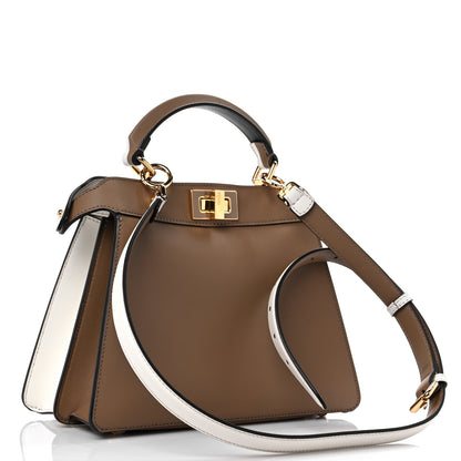Fendi Vitello Seta Nappa Plexiglass Bi-Color Small Peekaboo I SEE U Satchel White Ice Sand 2 of 9