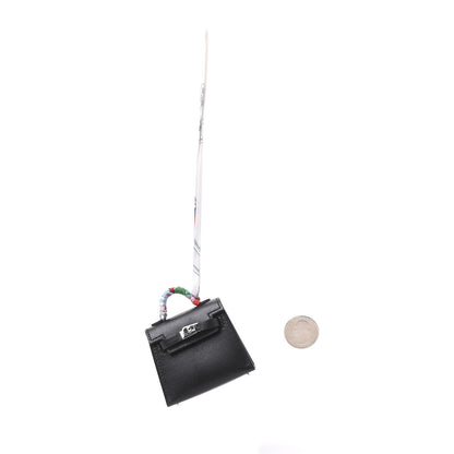 Hermes Tadelakt Mini Kelly Twilly Bag Charm Black 3 of 5