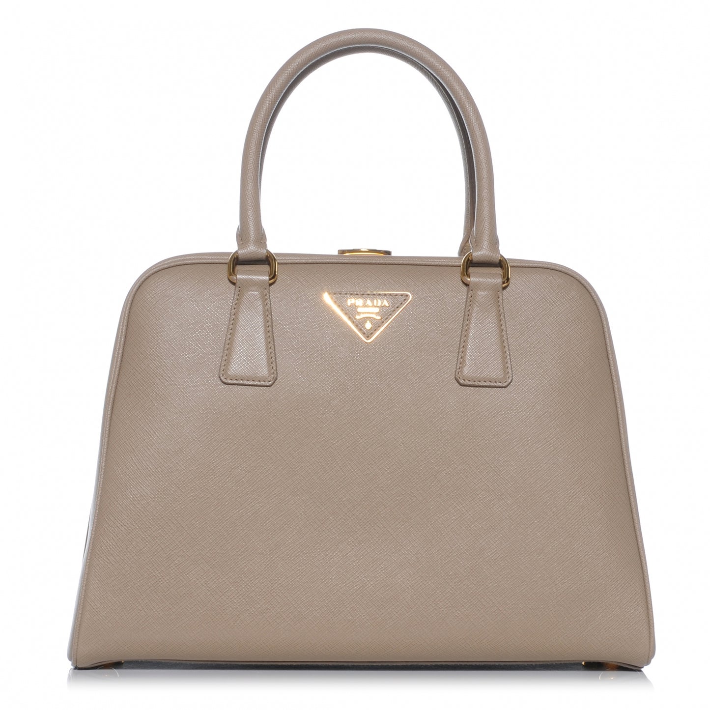 Saffiano Lux Top Handle Bag Visone