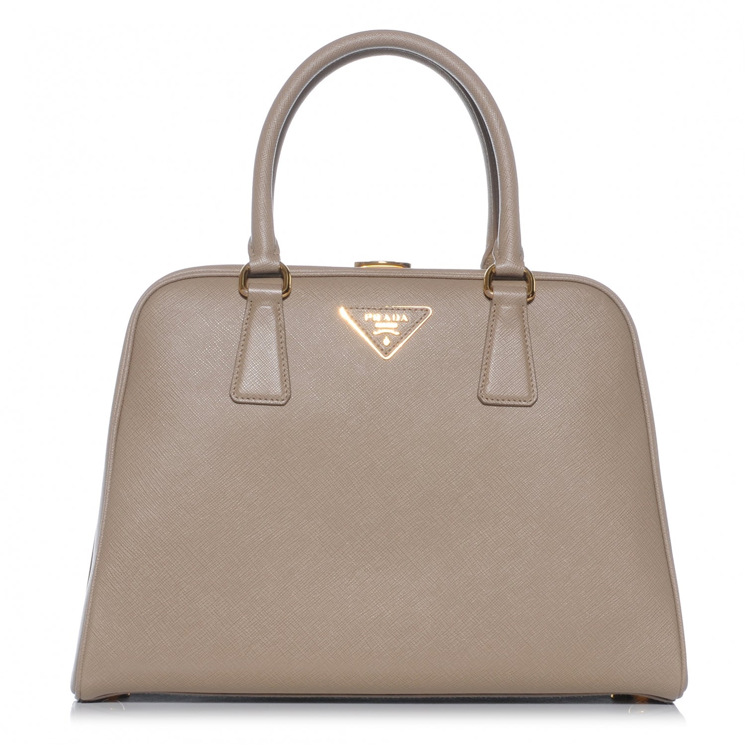 Prada Saffiano Lux Top Handle Bag Visone 1 of 9