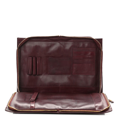 Chanel Lambskin Quilted Briefcase Laptop Bag Burgundy 8 of 15