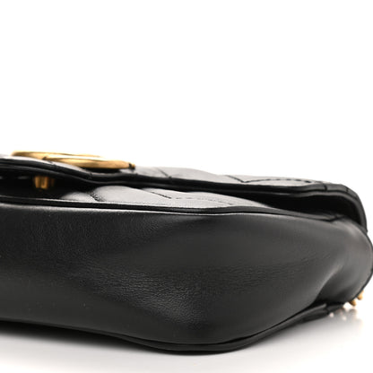 Gucci Calfskin Matelasse Super Mini GG Marmont Shoulder Bag Black 10 of 11