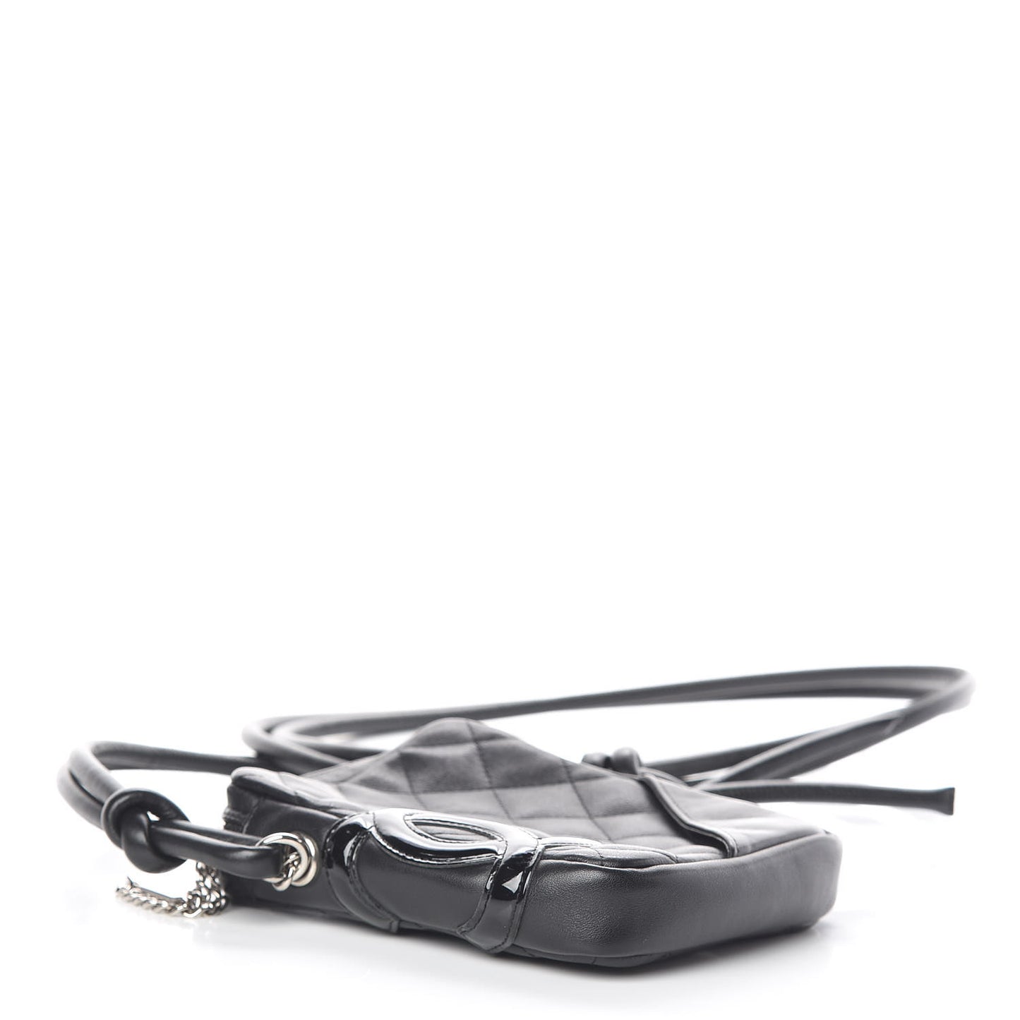 Calfskin Quilted Small Cambon Messenger Black