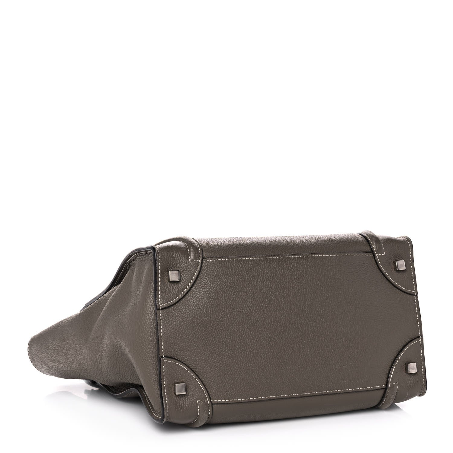 Celine Drummed Calfskin Mini Luggage Souris 4 of 17