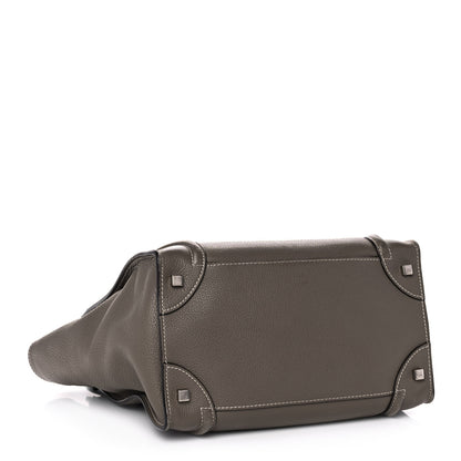 Celine Drummed Calfskin Mini Luggage Souris 4 of 17