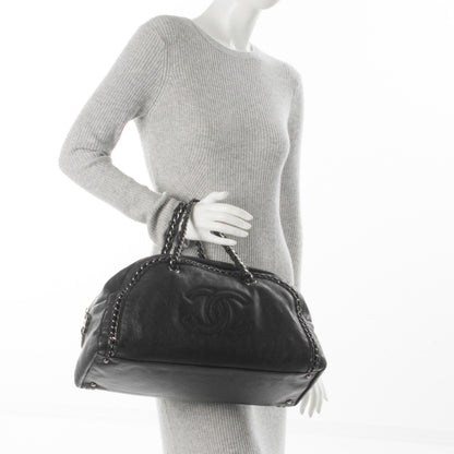 Chanel Deerskin Large Luxe Ligne Bowler Black 2 of 8