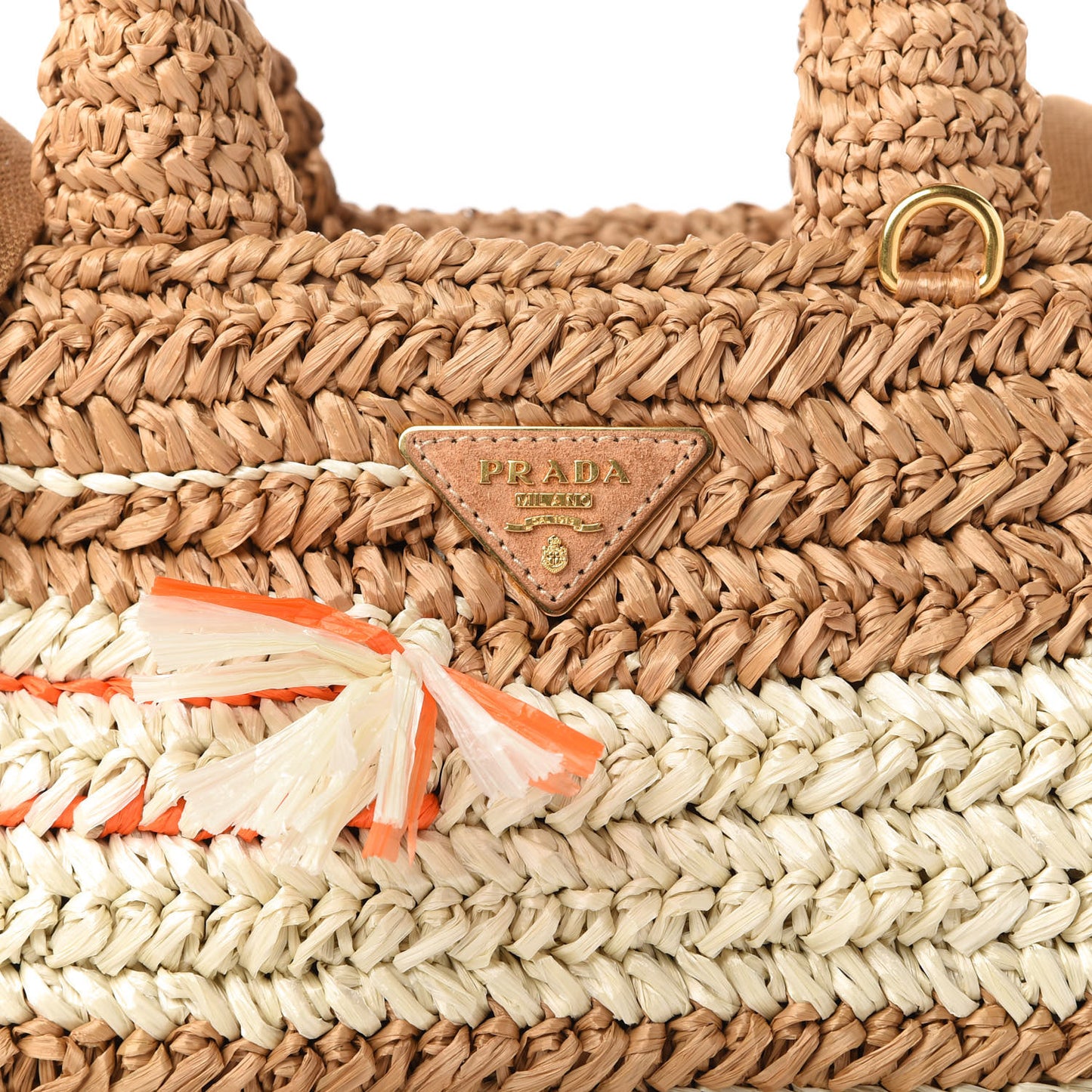 Raffia Woven Tote Naturale Caramel