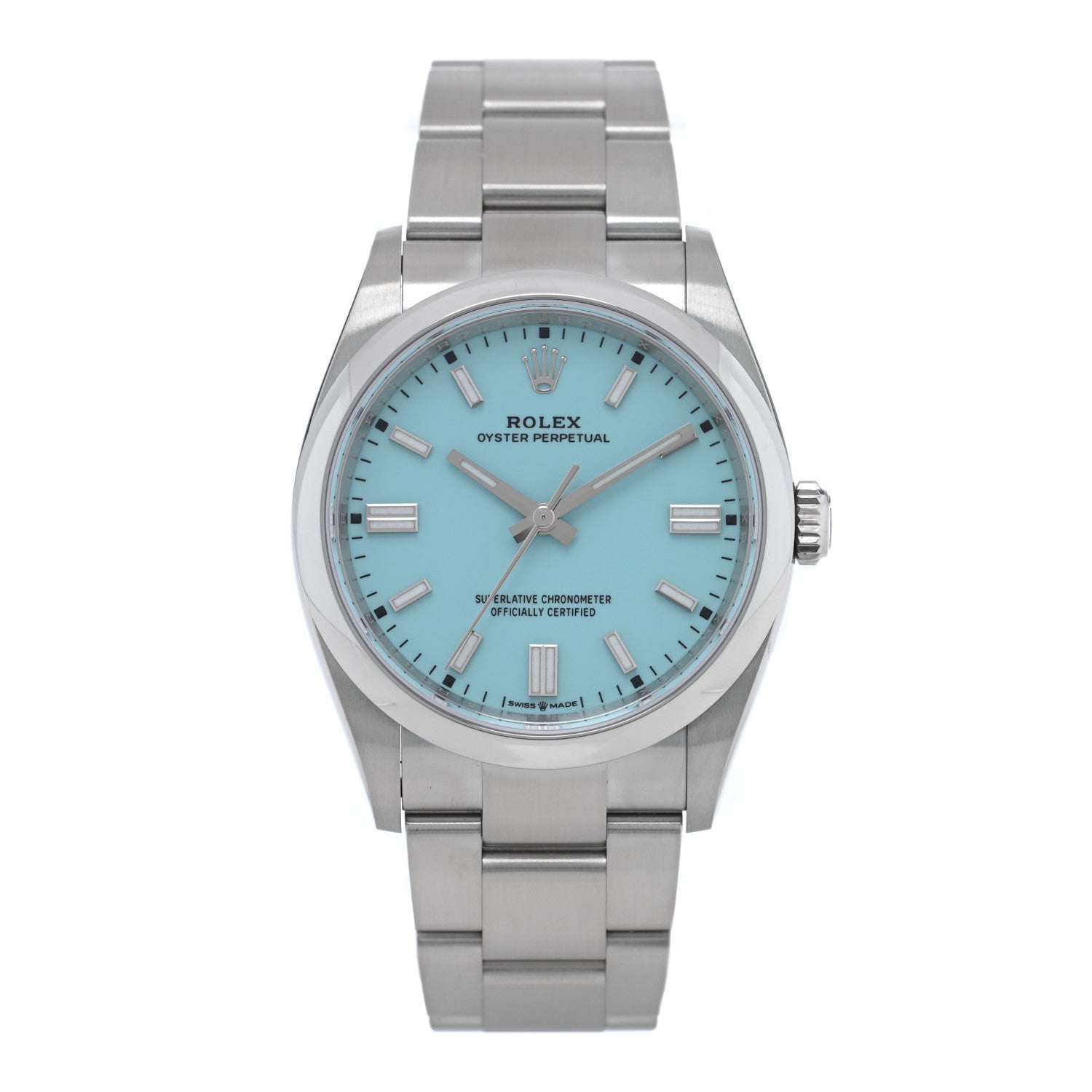 Rolex Stainless Steel 36mm Oyster Perpetual Watch Turquoise 126000 1 of 5